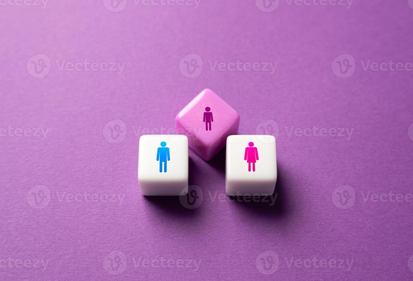 Figures of a man, woman and child. Concept of creating a family and having children. Medical assistance with infertility. Adoption. Education and care. Minimalism. photo