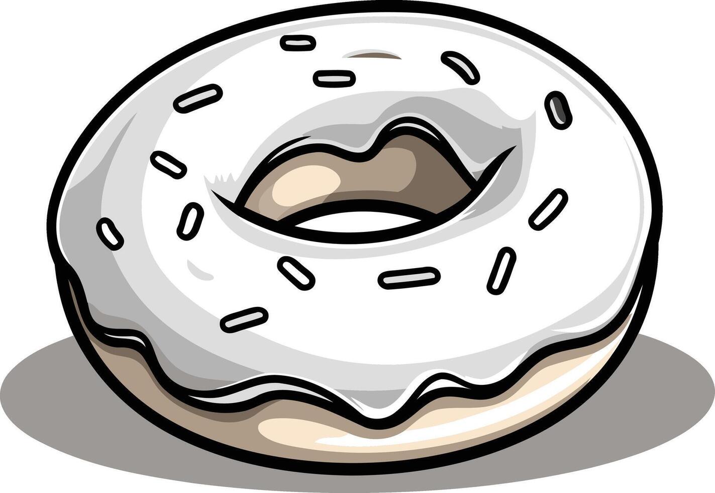 A cartoon illustration of a delicious glazed donut, perfect for use in branding, social media, or food-related designs vector