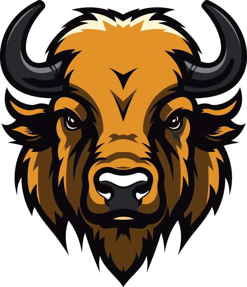 Powerful and fierce, this bison head logo is perfect for a sports team, brand, or organization seeking a strong and enduring image vector