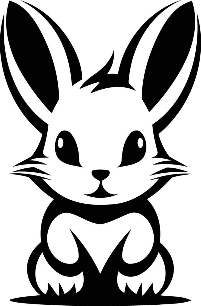 Cute black and white rabbit logo design, perfect for branding a children's product or service vector