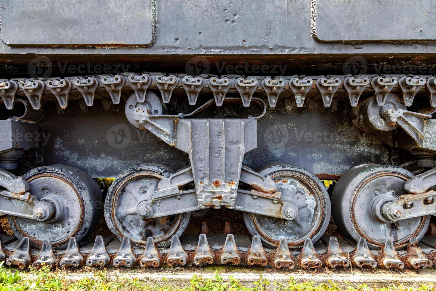 old tank of second world war on the coast of Arromanches in Normandy photo