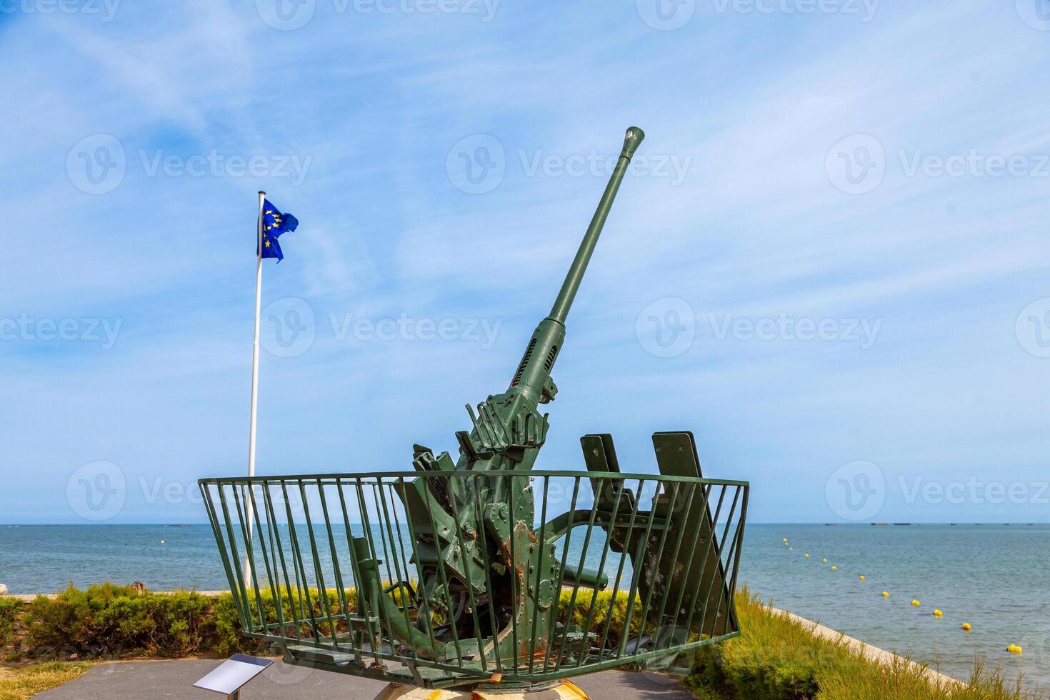 german gun emplacement of second world war on the coast of Arromanches in Normandy photo
