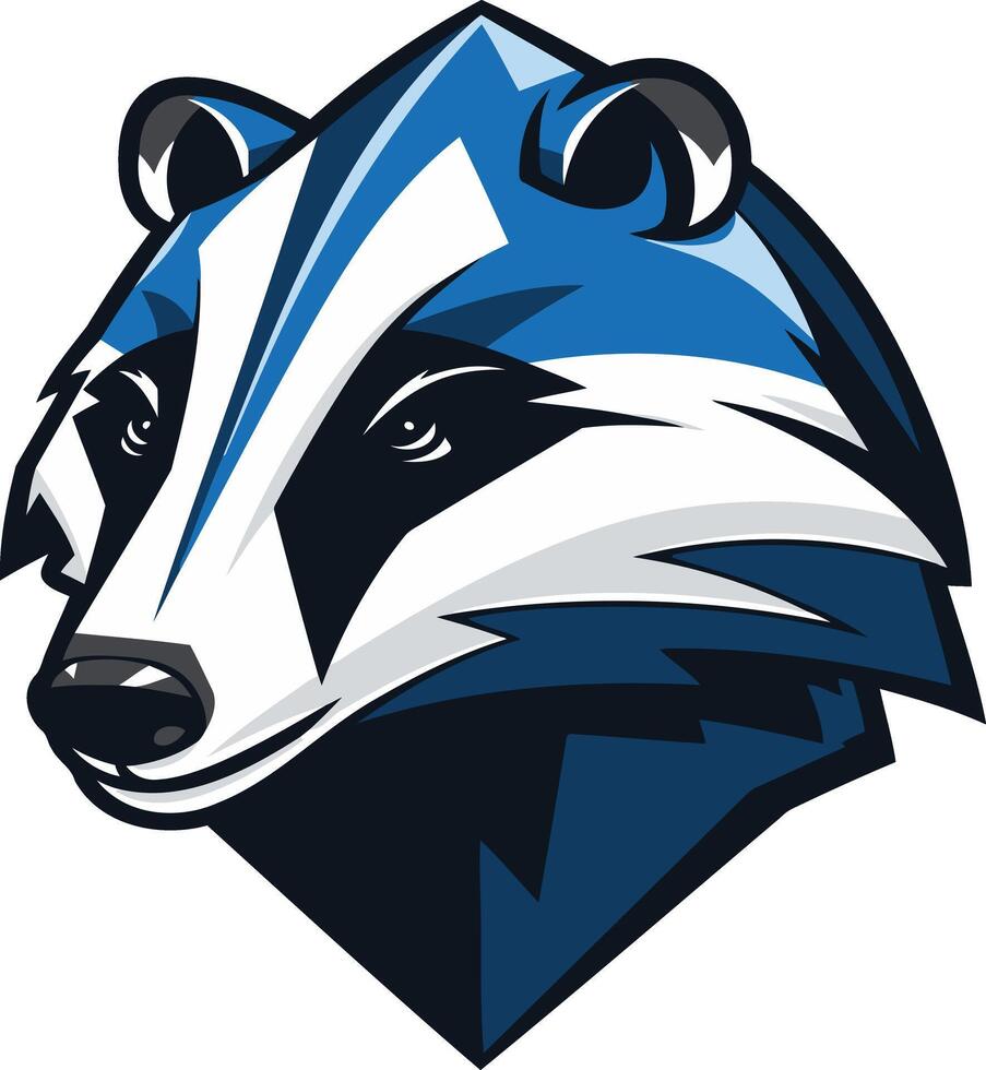A bold and stylized badger head logo, perfect for a sports team, business, or brand looking for a strong, animalistic symbol vector