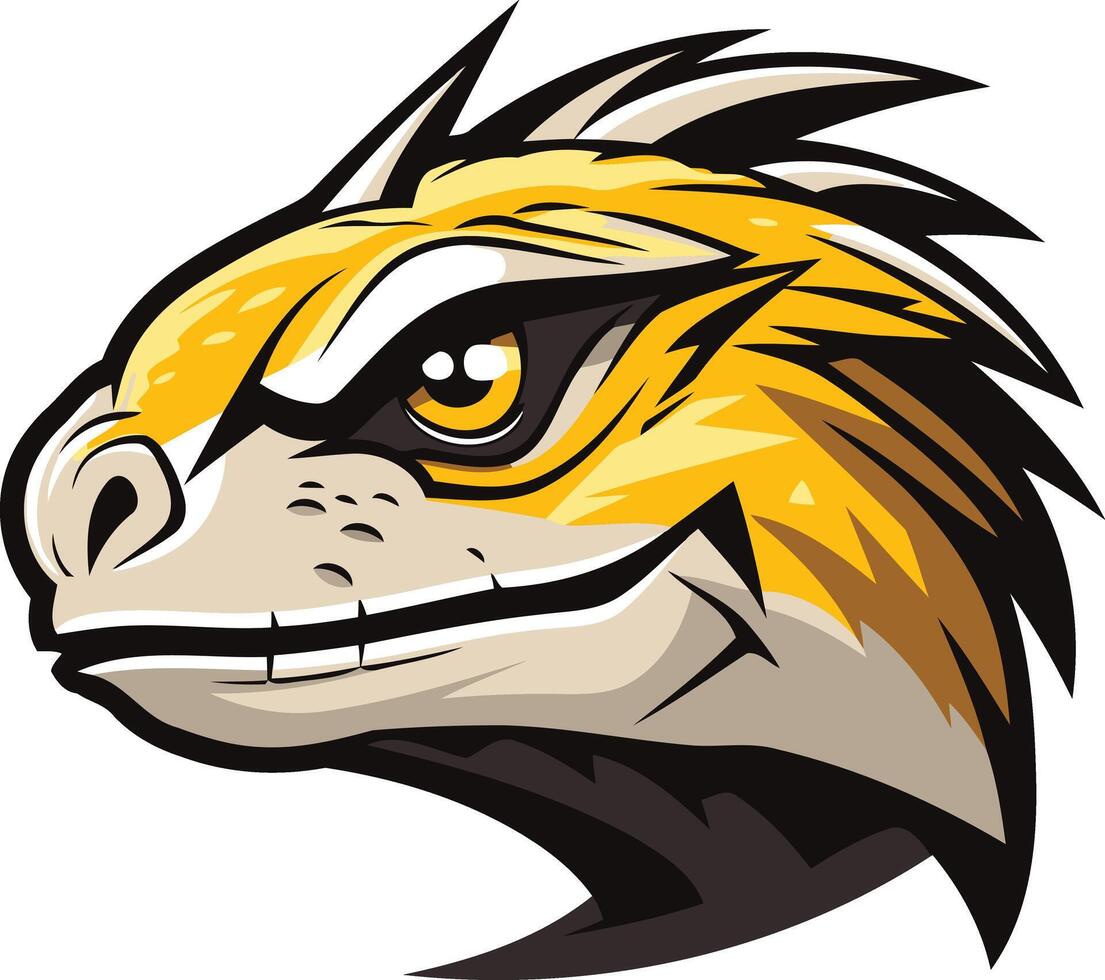 Fierce and Determined Lizard Mascot Illustration vector