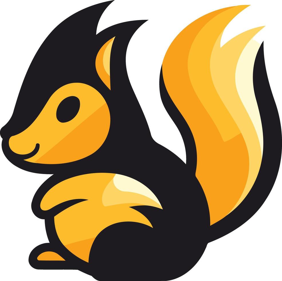 Cartoon Squirrel with a Big, Fluffy Tail vector