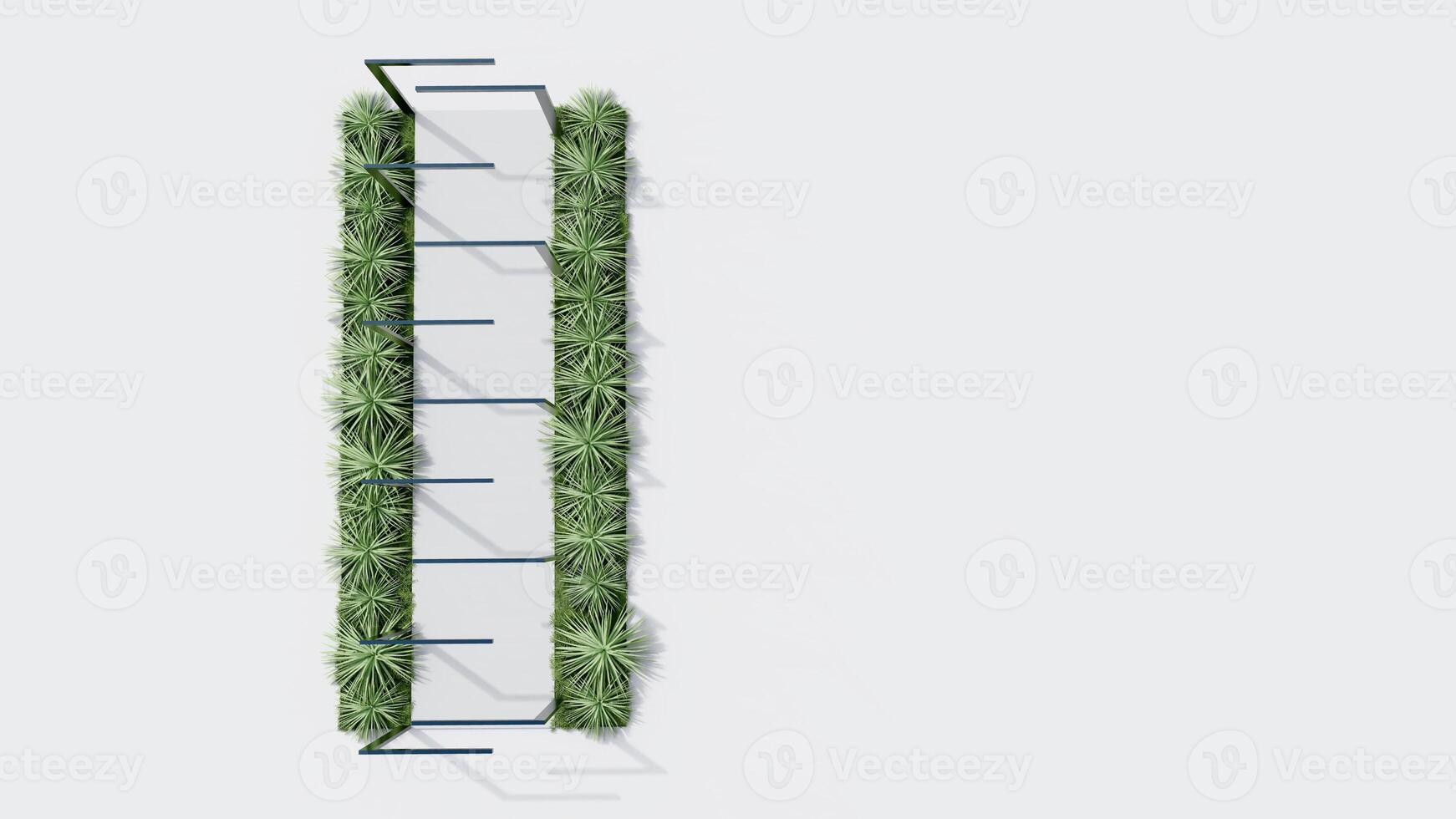 top view architecture garden park landscape terrace nature design modern 3d render. photo