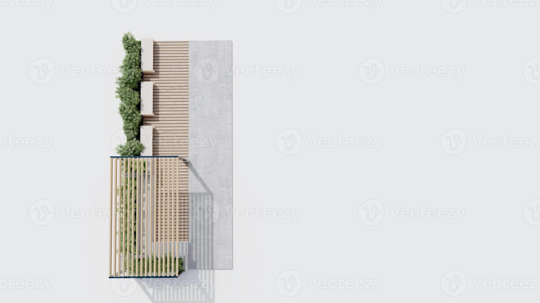 top view architecture garden park landscape terrace nature design modern 3d render. photo