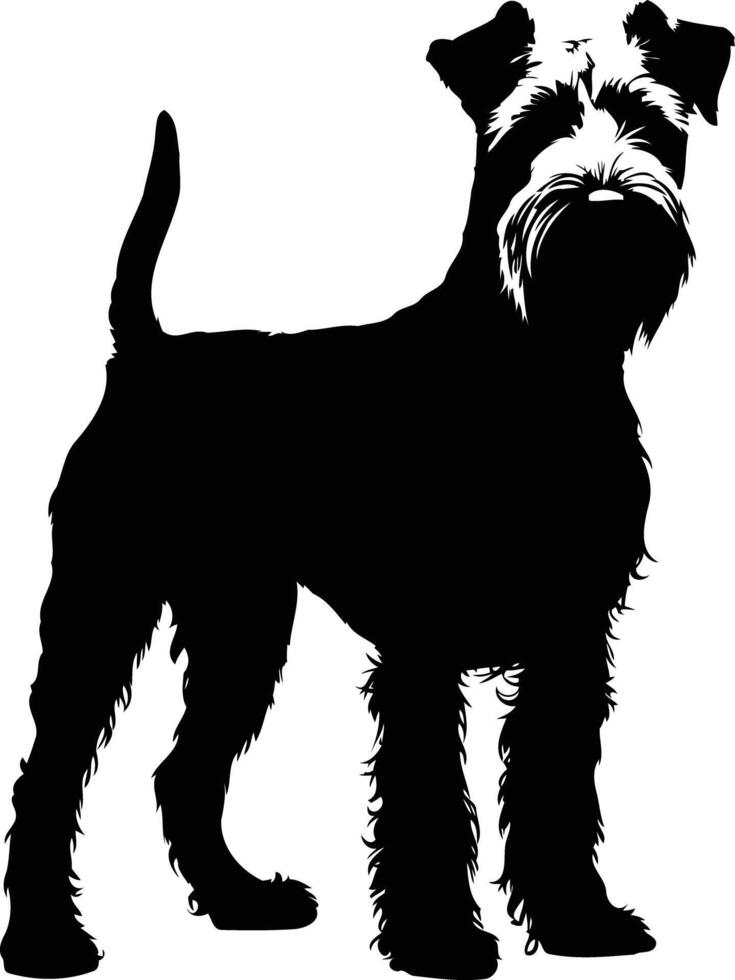 A sleek and stylish silhouette of a miniature schnauzer, perfect for pet-related projects, designs, and illustrations vector