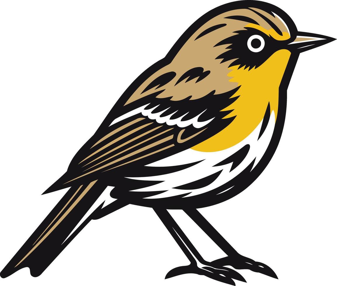 Illustration of a Bird with Brown and Yellow Feathers vector