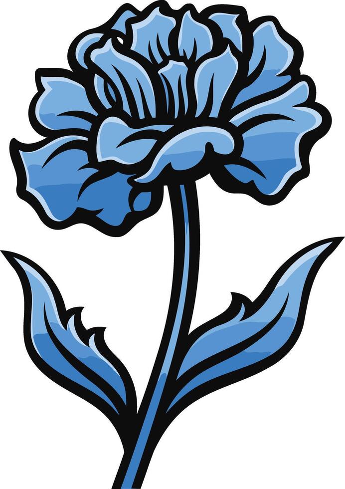 A vibrant blue flower, perfect for floral designs, patterns, and branding vector
