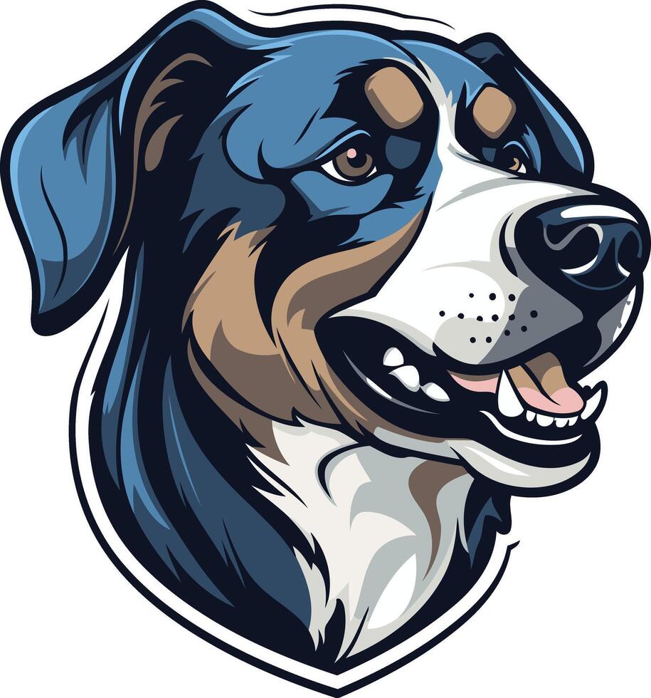 A vibrant and detailed illustration of a friendly bernese mountain dog, perfect for branding, pet products, or dog-related designs vector