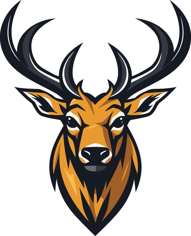 Powerful and majestic, this bold stag head logo is perfect for a sports team, hunting brand, or any company seeking a strong and confident image vector