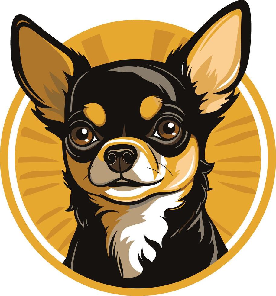 A cute and friendly cartoon chihuahua with big eyes and a charming smile vector