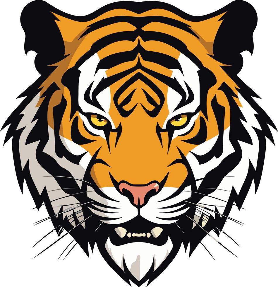 A fierce and powerful tiger head mascot design, perfect for sports teams, brands, and logos vector