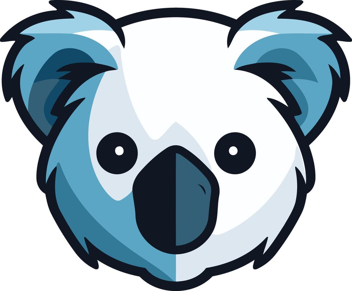 This is a cartoon illustration of a koala's head vector
