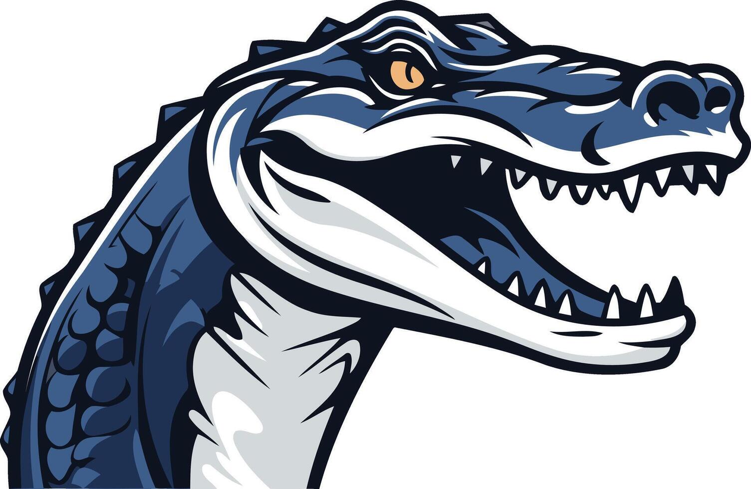 Aggressive Alligator Head Illustration vector