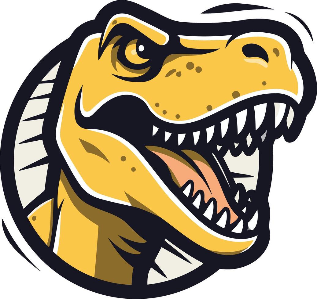 Fierce and powerful, this cartoon t rex logo is perfect for sports teams, gaming brands, or any business looking for a strong and bold visual vector