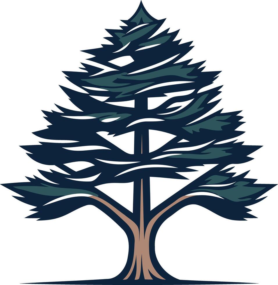 A simple, elegant stylized illustration of a pine tree, perfect for logo design or branding vector