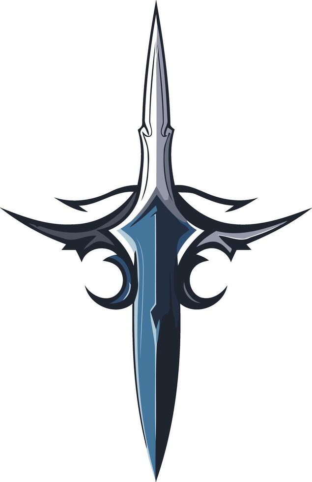 A powerful and striking logo design featuring a stylized dagger with intricate tribal details vector