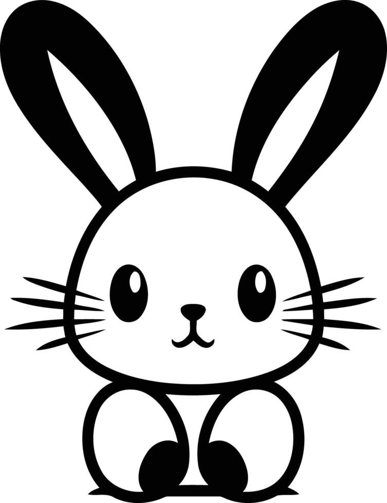 Cute cartoon bunny rabbit with big eyes and small paws, perfect for children's books, illustrations, or branding vector