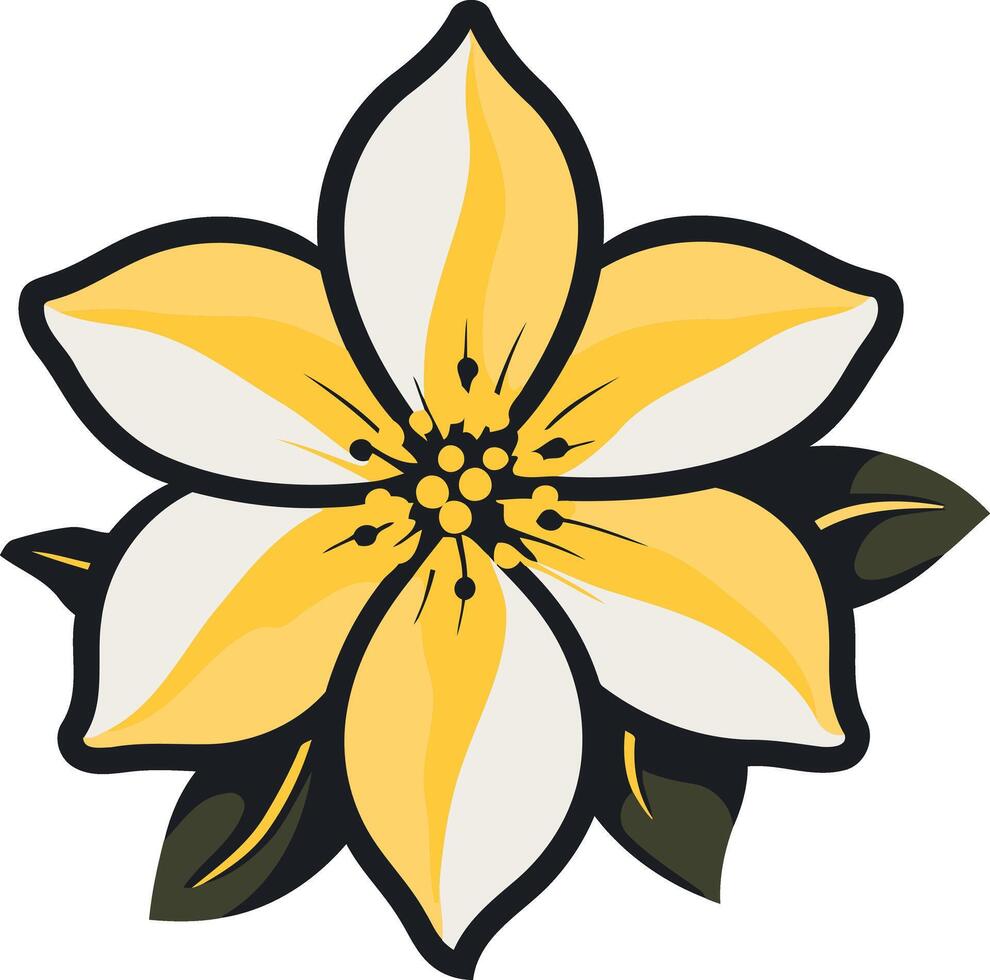 Yellow Flower with White Petals vector