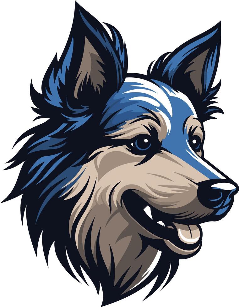 Blue Merle Dog Portrait vector