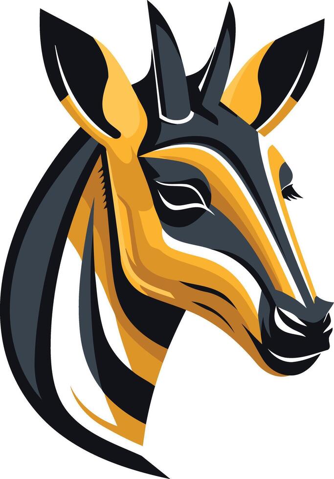 Stylized Zebra Head Illustration vector