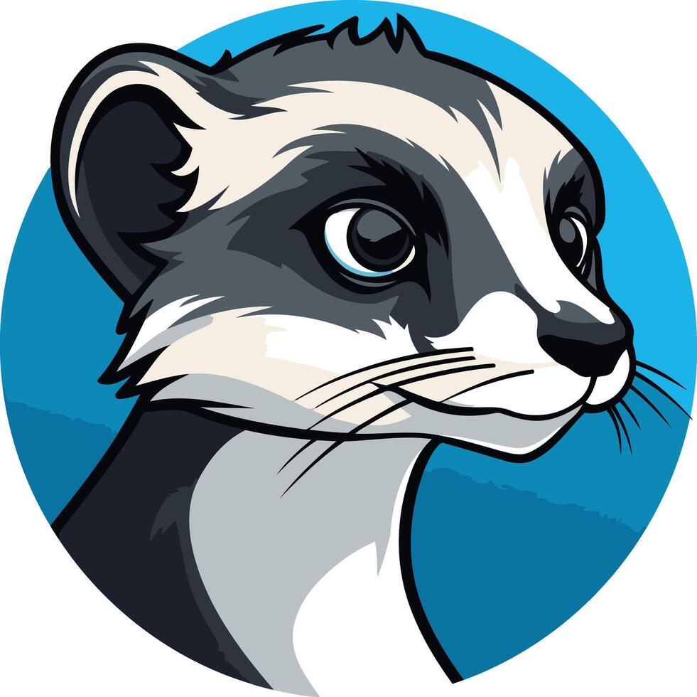 Cartoon Portrait of a Curious Weasel vector
