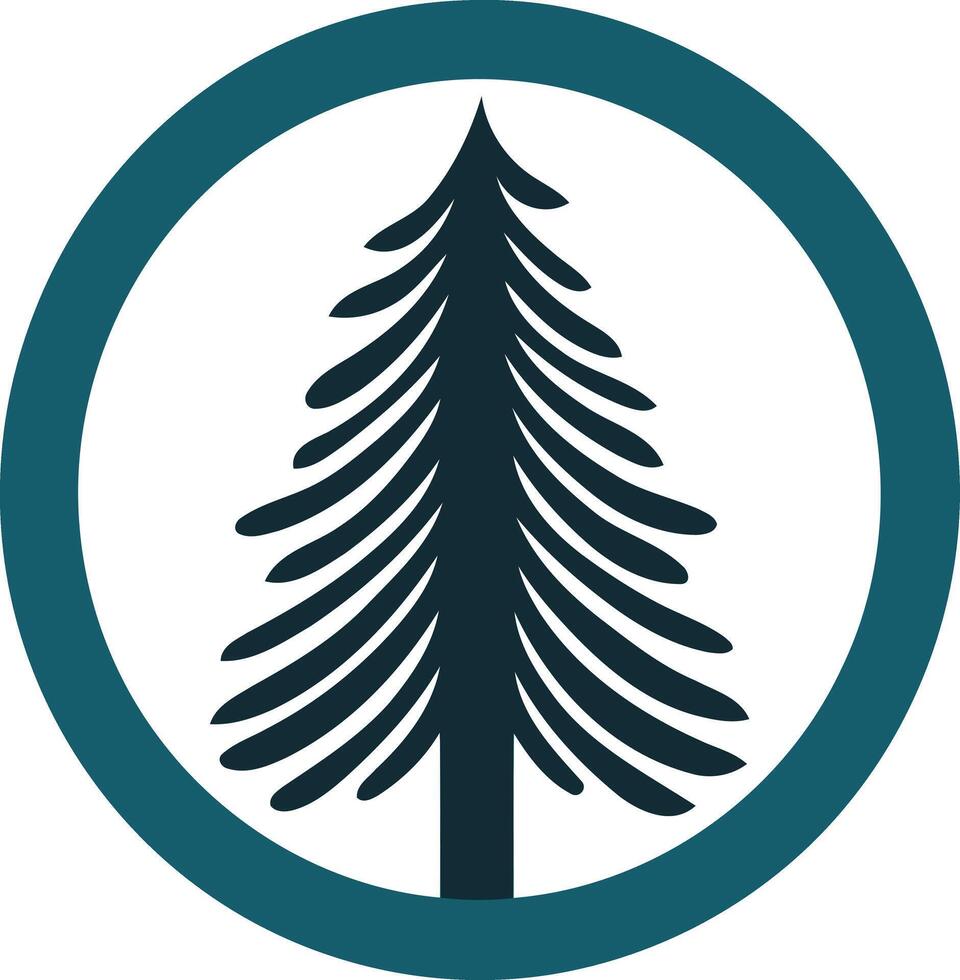 A simple yet elegant logo featuring a stylized pine tree within a circular frame vector