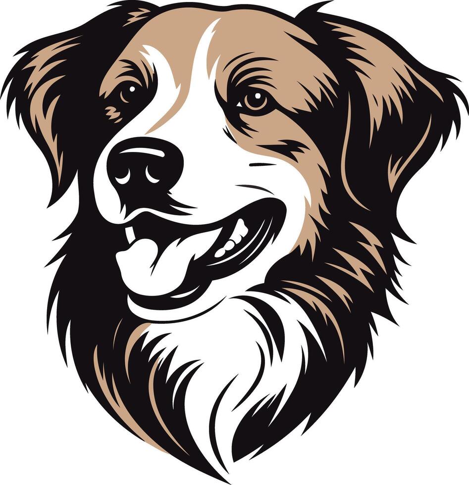 Portrait of a Friendly Dog vector