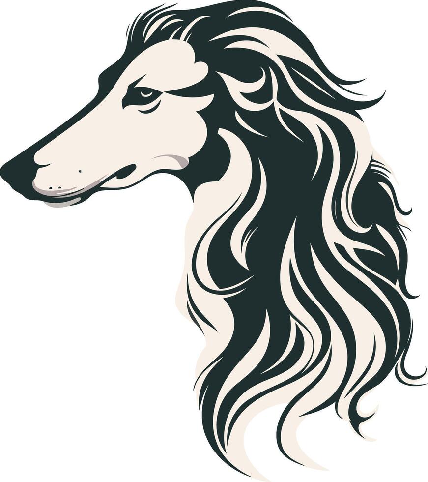 Elegant Black and White Greyhound Portrait vector