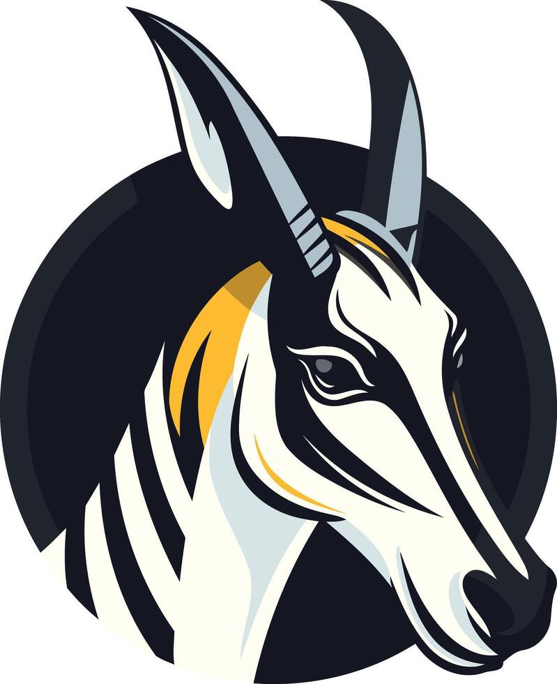 Black and White Antelope Illustration vector