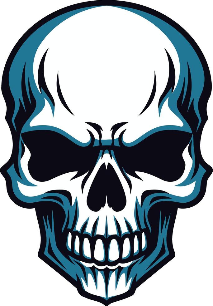 A menacing skull illustration, perfect for adding a touch of danger to your designs vector