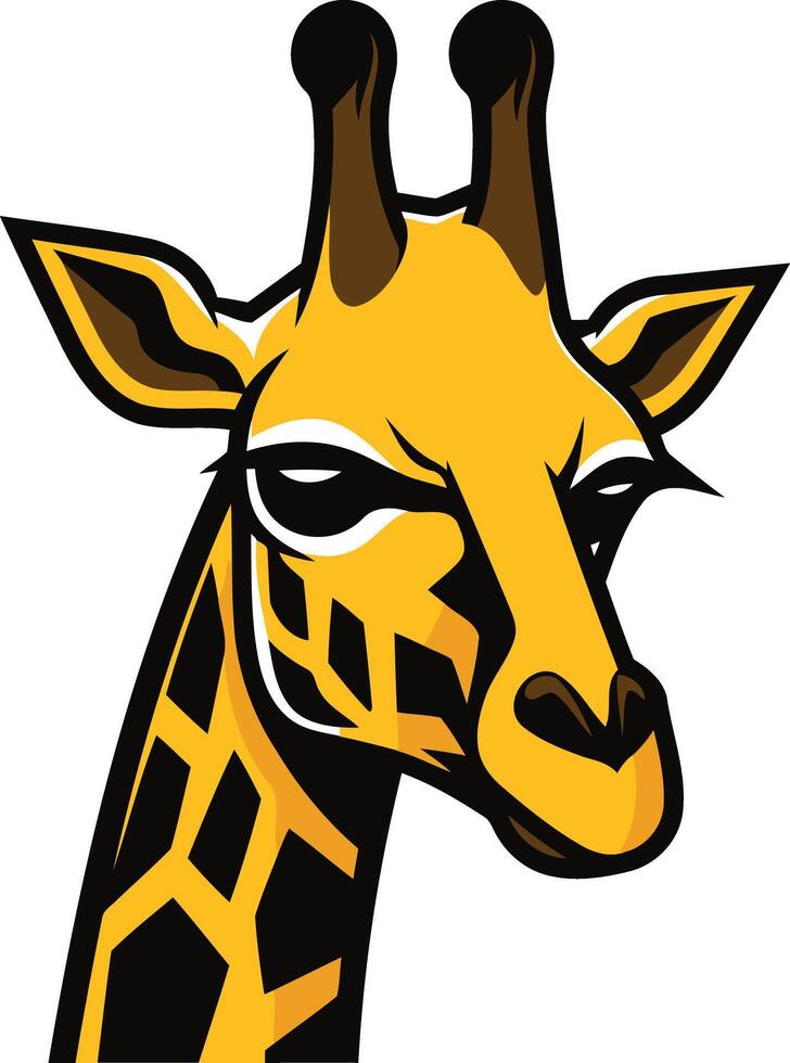 Giraffe Portrait with a Serious Look vector