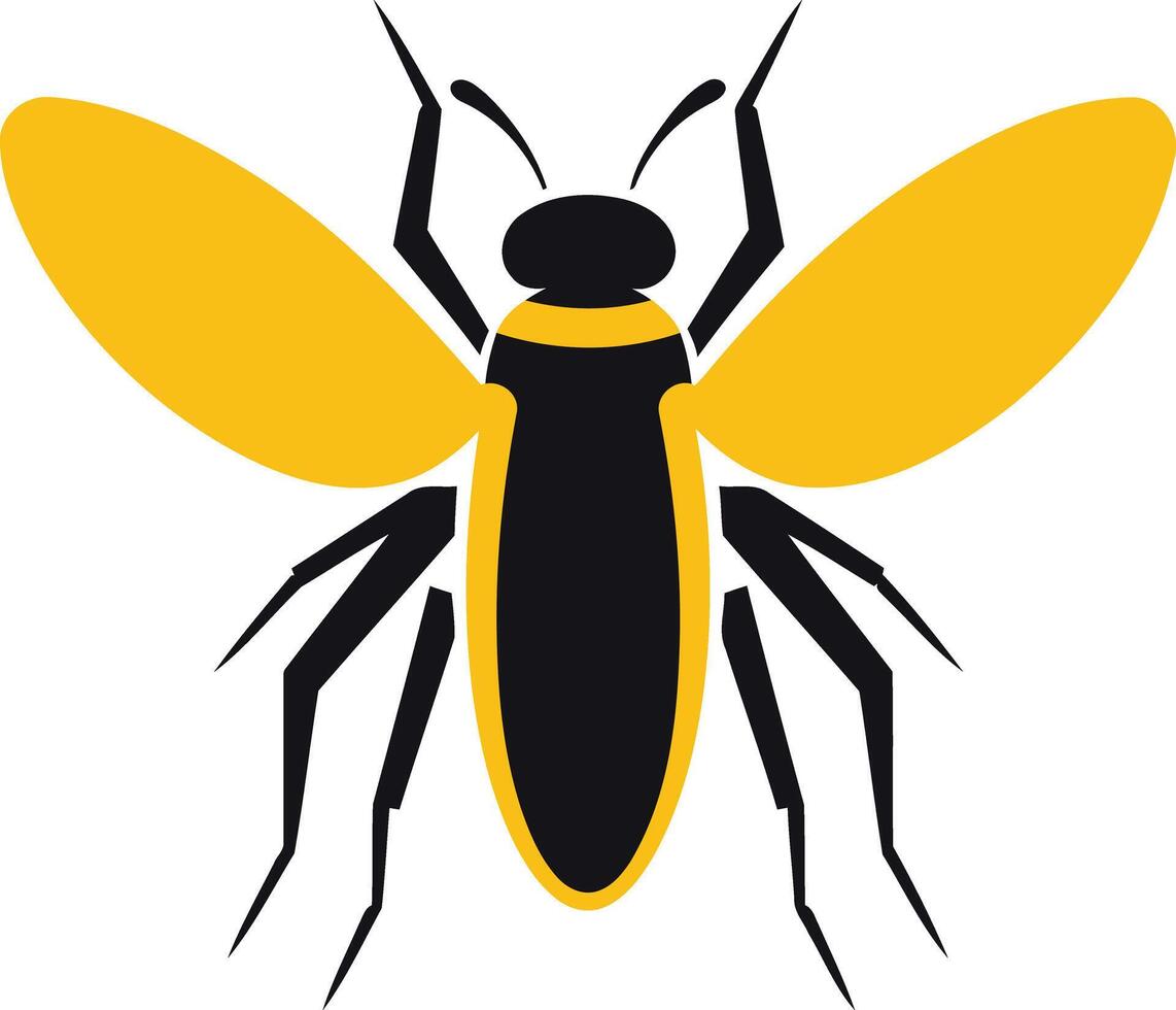 Stylized Black and Yellow Insect Illustration vector