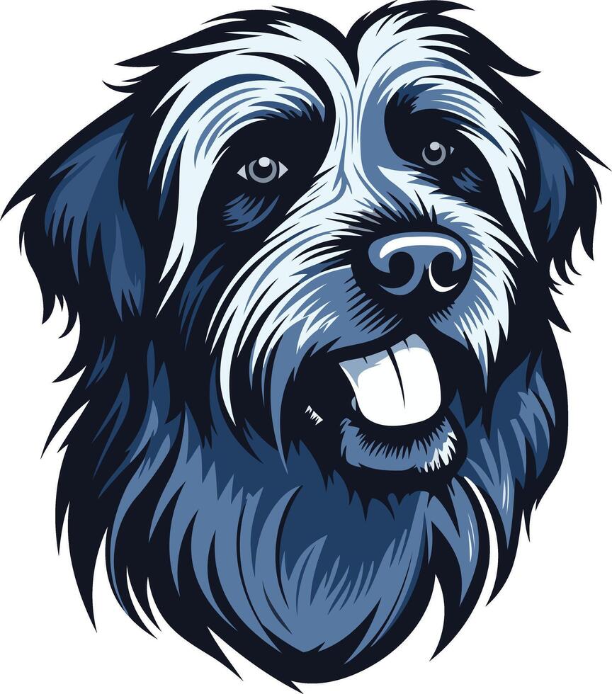 A detailed illustration of a dog's head, capturing its friendly expression vector