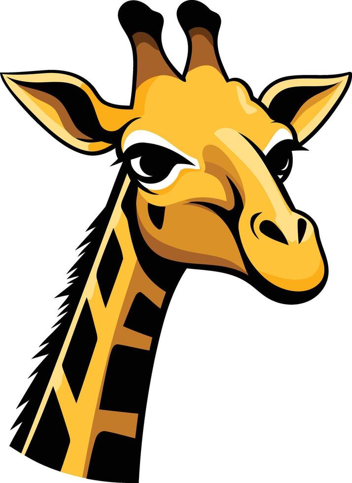 Cartoon Giraffe Portrait vector