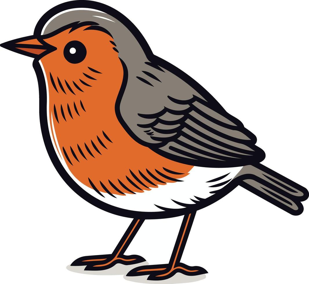 A charming cartoon robin, perfect for children's illustrations, educational materials, or branding vector