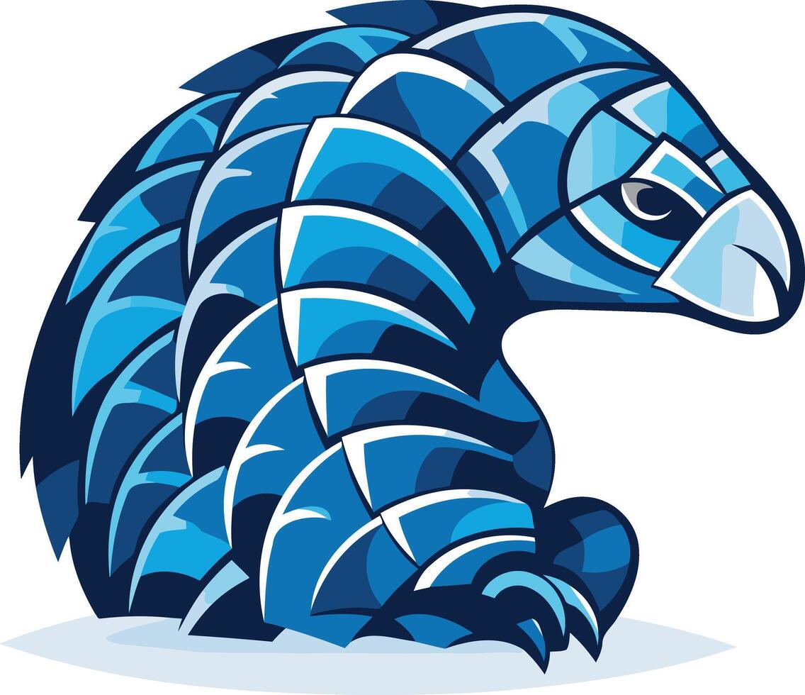 Blue Armored Creature Illustration vector