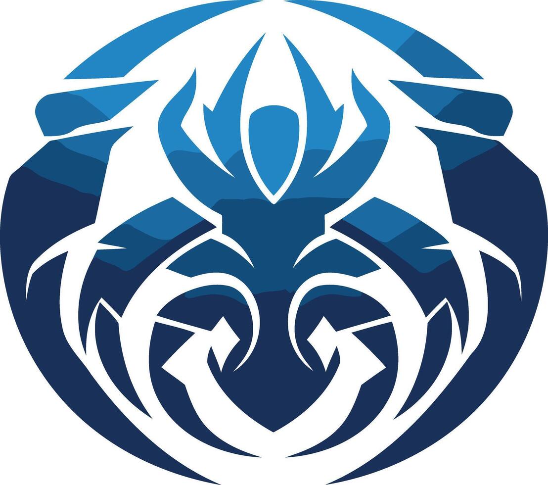 Abstract Blue and White Tribal Design vector