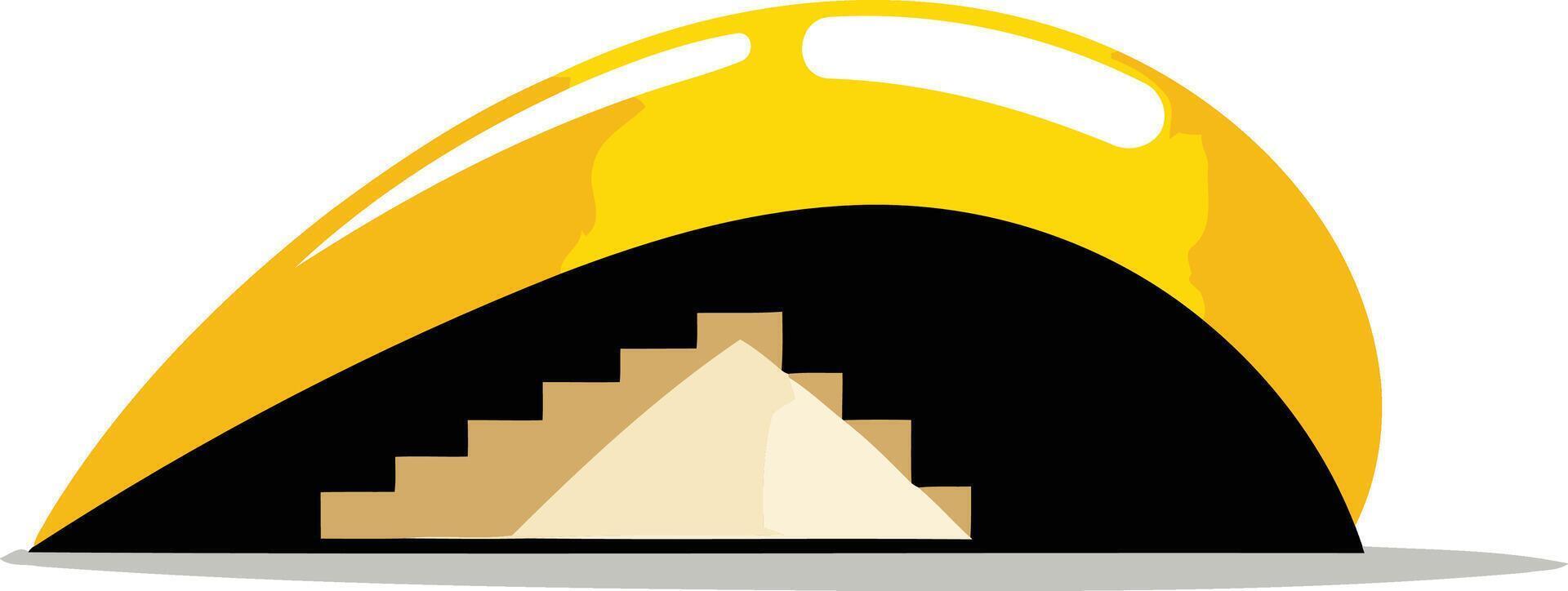 Abstract Pyramid Under a Yellow Arc vector