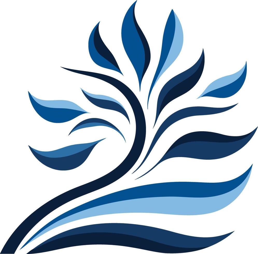 Abstract blue floral design, perfect for nature inspired branding, websites, and social media vector