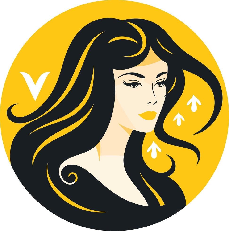 A beautiful illustration of the virgo zodiac sign, perfect for astrology websites, social media, and more vector