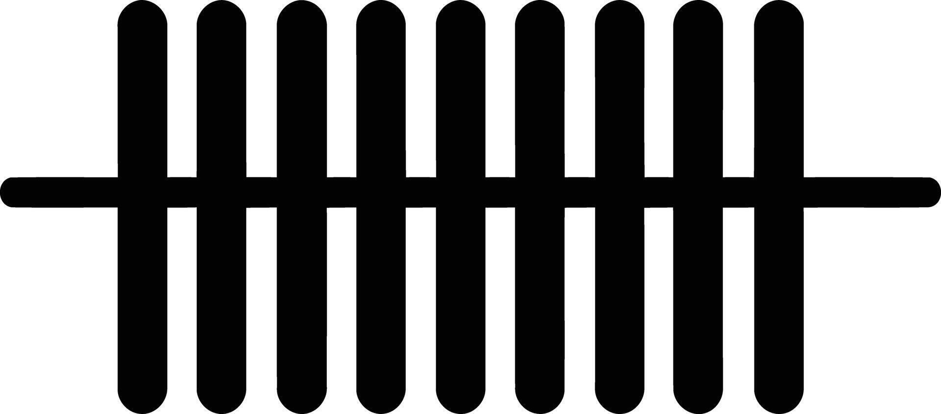 Simple black and white fence icon vector