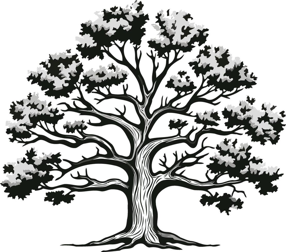 Detailed Illustration of a Large Tree vector