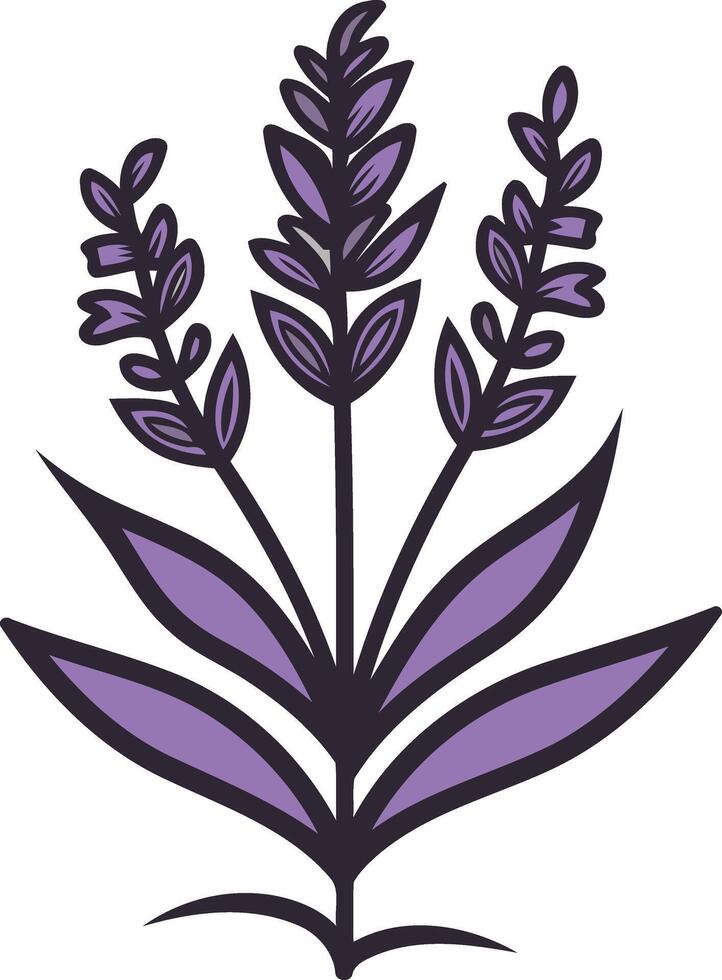 A stylized illustration of a lavender plant, perfect for branding, invitations, or aromatherapy products vector