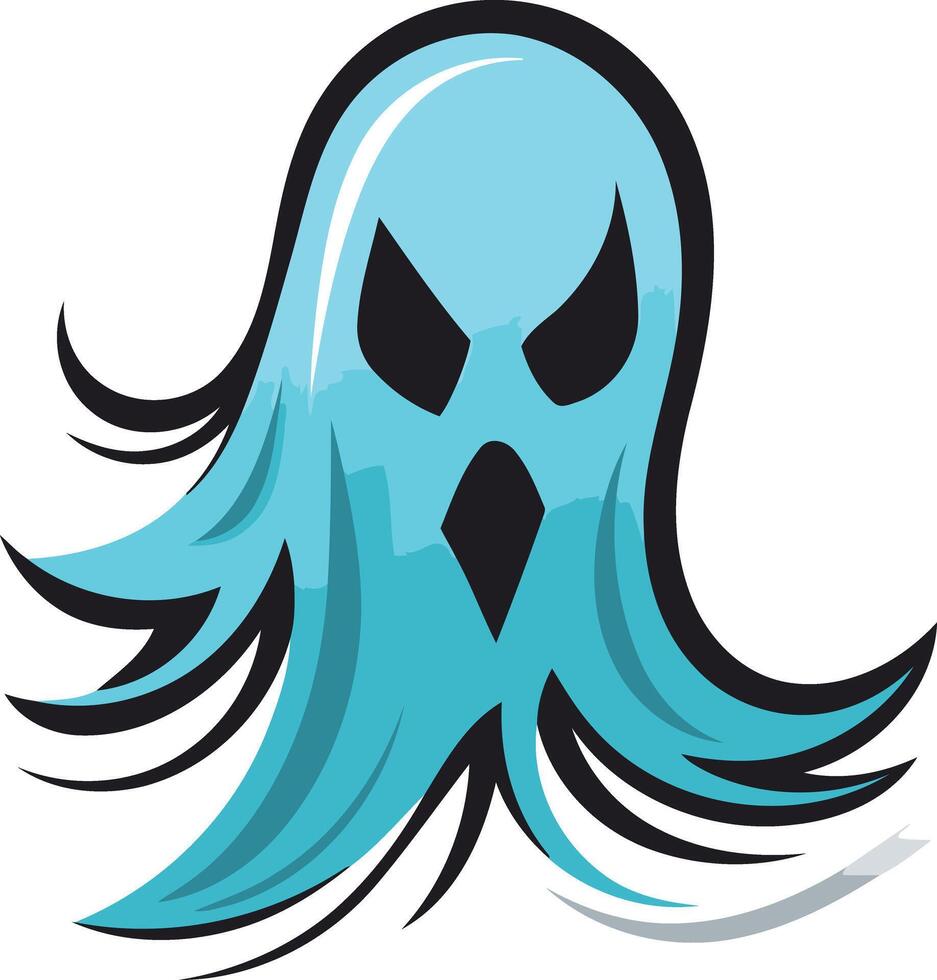 Cartoon Ghost with Frowny Face vector