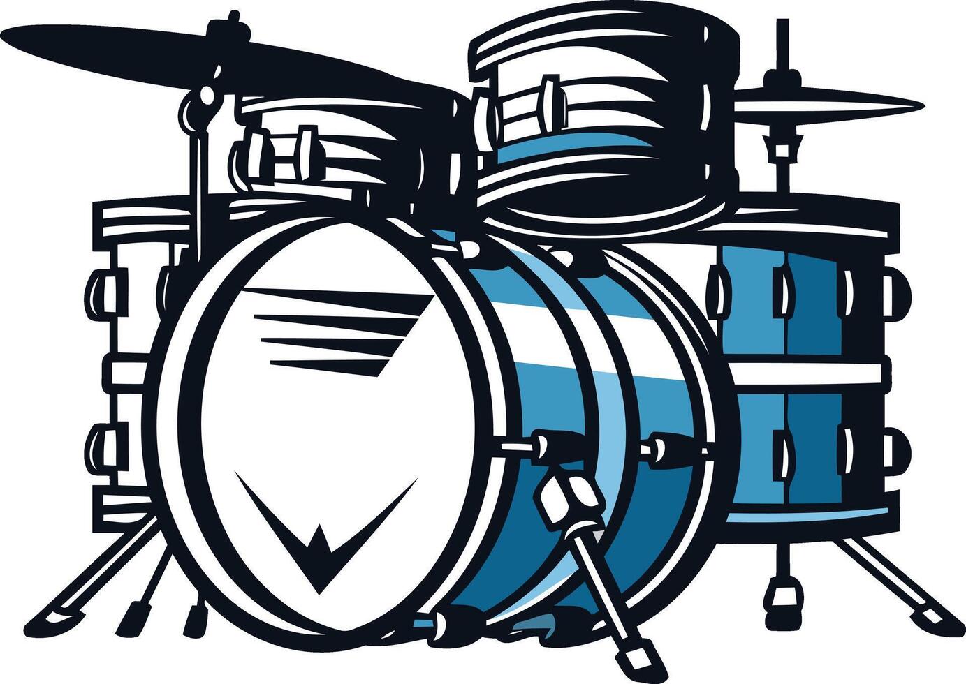 Blue and Black Drum Set vector