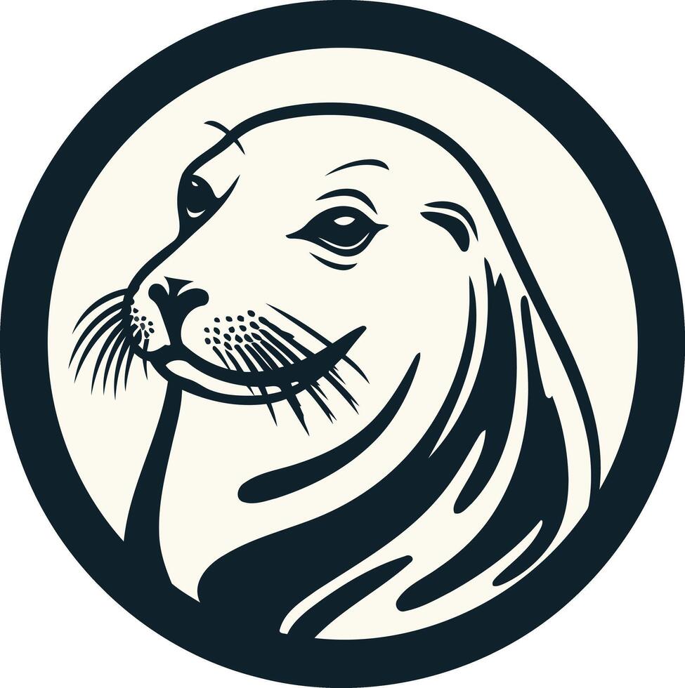 Seal Portrait in a Circle vector