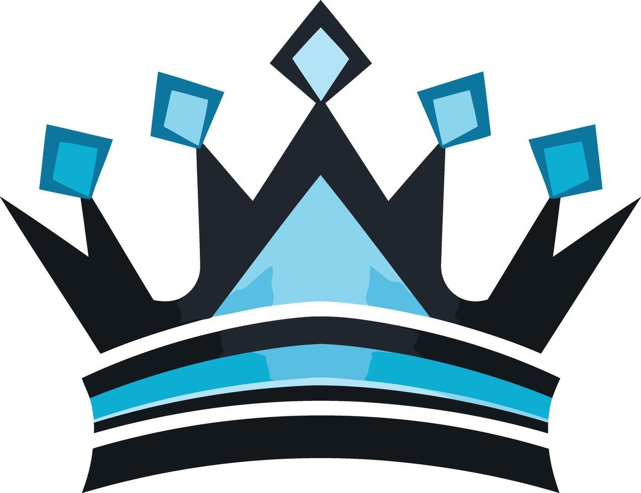 Stylized Blue and Black Crown Illustration vector